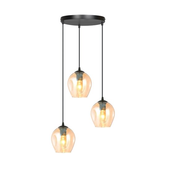 Emibig Emibig ISTAR 3 BL PREMIUM MIODOWY - Modern pendant lamp with amber shade