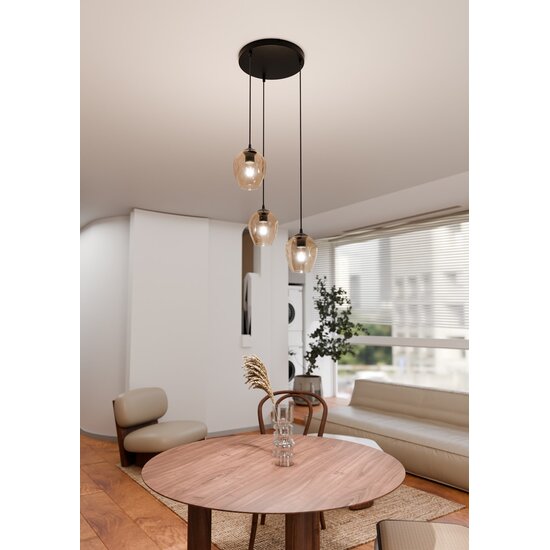Emibig Emibig ISTAR 3 BL PREMIUM MIODOWY - Moderne Pendelleuchte mit Amber-Schirm