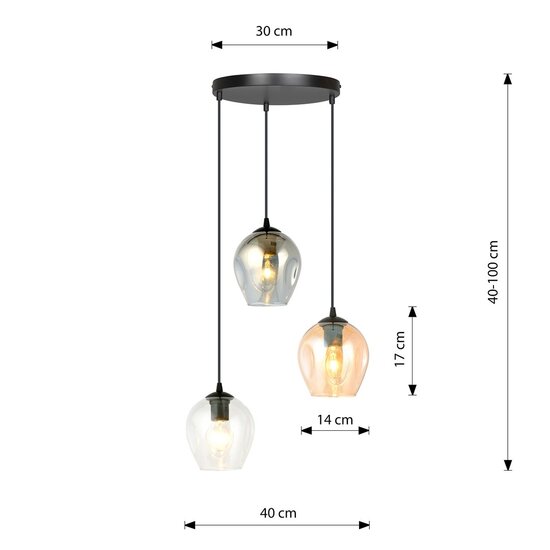 Emibig Emibig ISTAR 3 BL PREMIUM MIX Hanglamp - Modern design met veelzijdige kleuren