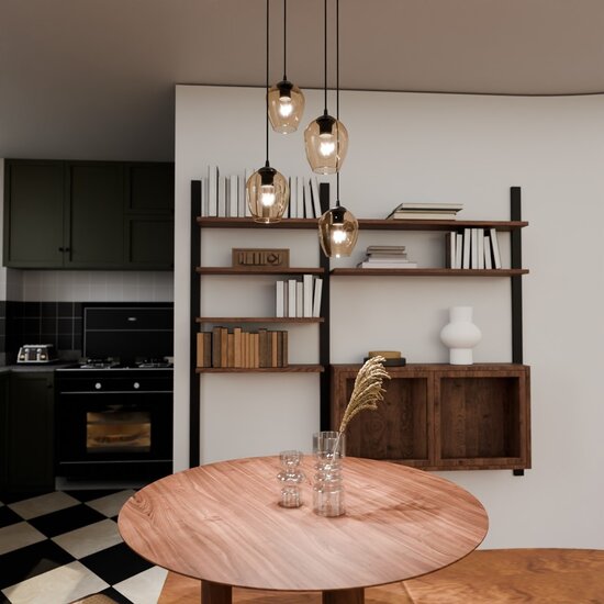 Emibig Emibig ISTAR 4 BL PREMIUM MIODOWY - Moderne Hanglamp met Amber Kleur