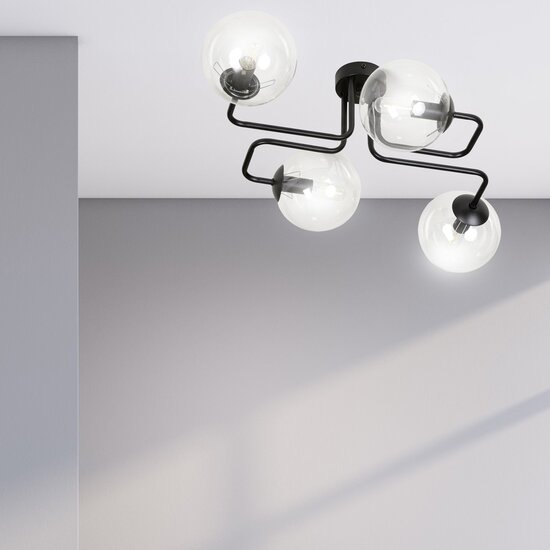 Emibig Emibig BRENDI 4 BL TRANSPARENT - Modern ceiling lamp with transparent lampshade