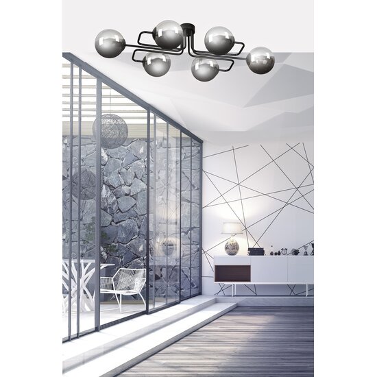 Emibig Emibig BRENDI 6A BL GRAPHITE - Modern ceiling lamp made of powder-coated steel