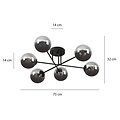 Emibig Emibig BRENDI 6B BL GRAFIT - Moderne plafondlamp voor sfeervolle verlichting