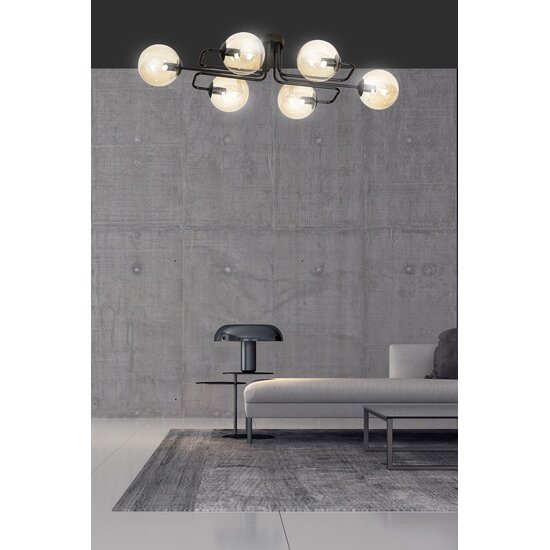 Emibig Emibig BRENDI 6A Hanglamp - Modern design met amberkleurige lampenkap