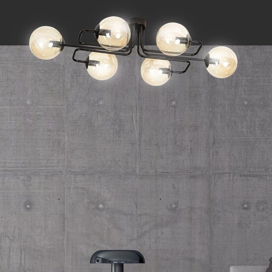 Emibig Emibig BRENDI 6A Lampe Plafonnier - Design moderne avec abat-jour ambre