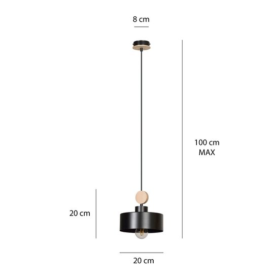 Emibig Emibig TUNISO 1 Black - Scandinavian Pendant Lamp for a Stylish Interior