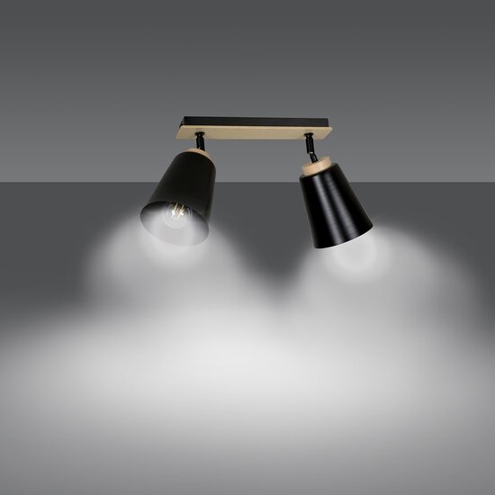 Emibig Emibig ATLAS 2 BLACK - Scandinavian ceiling lamp made of powder-coated steel