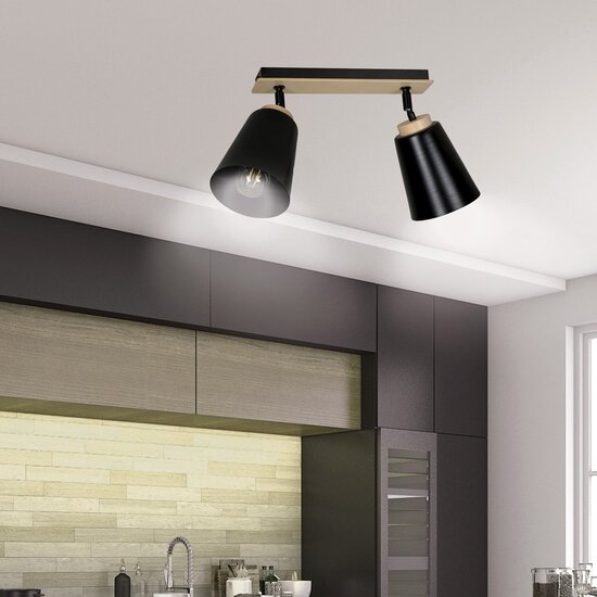 Emibig Emibig ATLAS 2 BLACK - Scandinavian ceiling lamp made of powder-coated steel