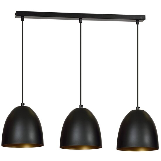 Emibig Emibig LENOX 3 Black/Gold - Modern Pendant Lamp for a Stylish Atmosphere