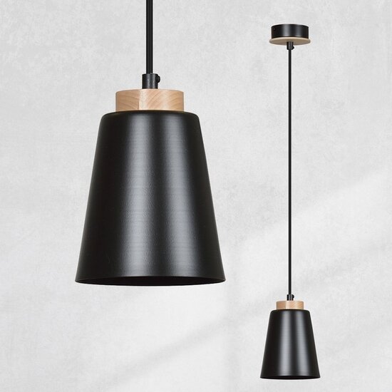 Emibig Emibig BOLERO 1 BLACK - Lampe Suspendue Scandinave en Acier Émaillé