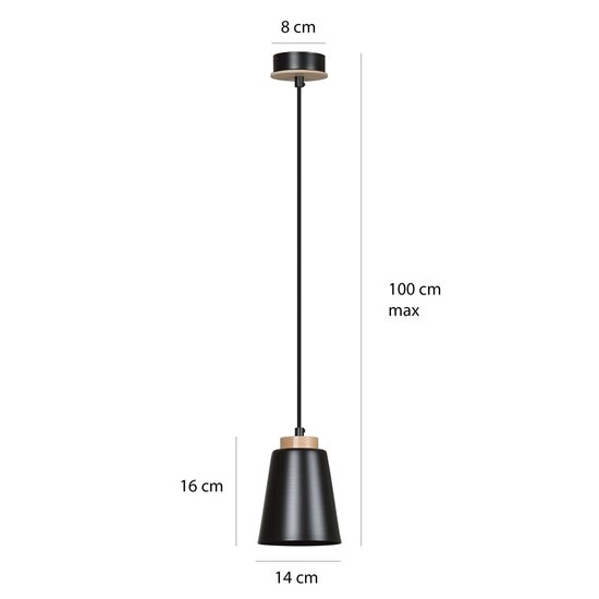 Emibig Emibig BOLERO 1 BLACK - Scandinavian Pendant Lamp Made of Powder Coated Steel