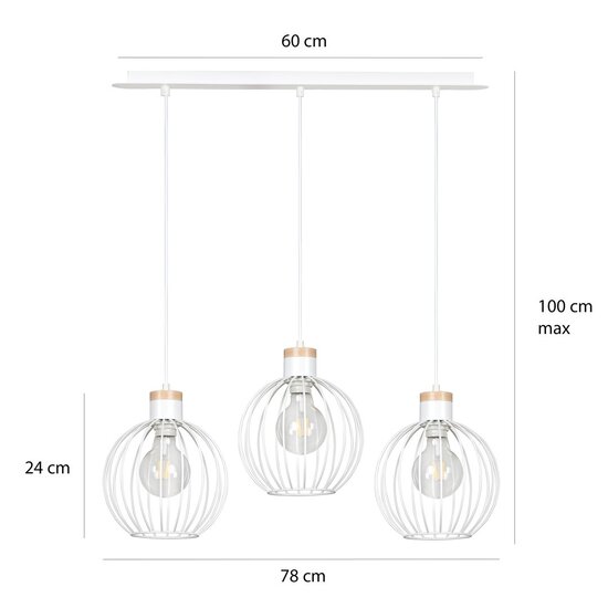 Emibig Emibig BARBADO 3 WHITE - Élégante lampe suspendue Japandi