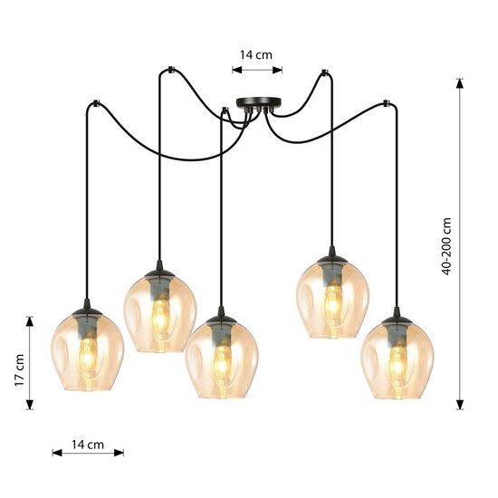 Emibig Emibig LEVEL 5 BL MIODOWY - Modern pendant lamp for stylish lighting