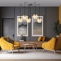 Emibig Emibig LEVEL 5 BL MIODOWY Pendant Lamp - Modern style with amber lampshade