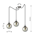 Emibig Emibig GIGI 3 BL GRAFIT - Moderne hanglamp van poedercoated staal