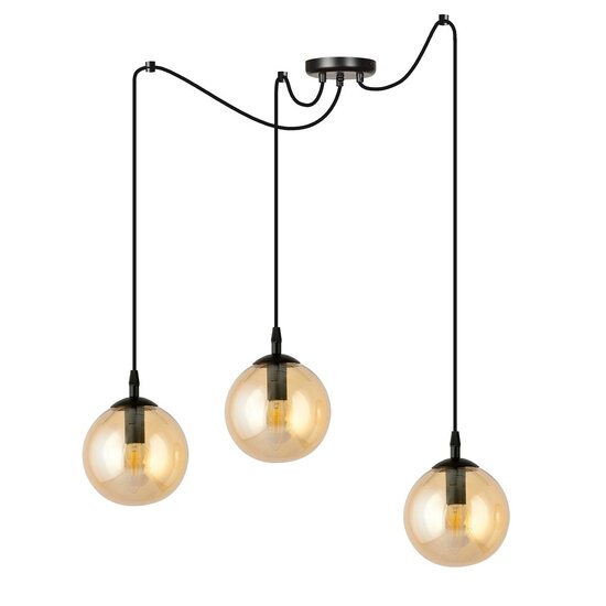 Emibig Emibig GIGI 3 Hanglamp - Moderne stijl met amberkleurige lampenkap