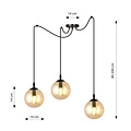 Emibig Emibig GIGI 3 Hanglamp - Moderne stijl met amberkleurige lampenkap