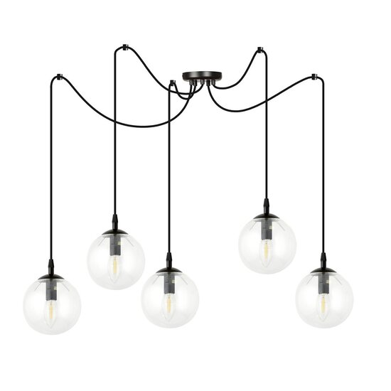 Emibig Emibig GIGI 5 BL TRANSPARENT - Moderne hanglamp met transparante kap