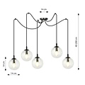 Emibig Emibig GIGI 5 BL TRANSPARENT - Lampe suspendue moderne avec abat-jour transparent