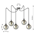 Emibig Emibig GIGI 5 BL GRAFIT - Lampe suspendue moderne avec style