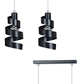 Emibig Emibig SAGA 2 BLACK - Modern pendant lamp made of powder coated steel