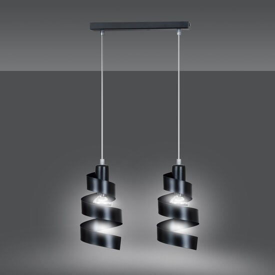Emibig Emibig SAGA 2 BLACK - Modern pendant lamp made of powder coated steel