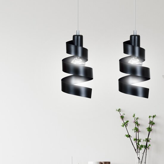 Emibig Emibig SAGA 2 BLACK - Moderne hanglamp van gepoedercoat staal