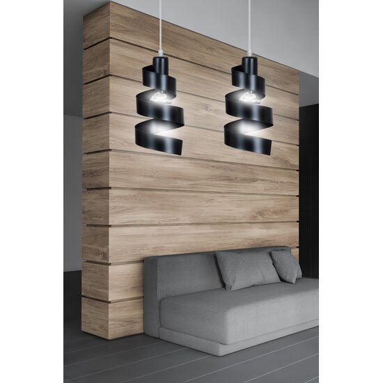 Emibig Emibig SAGA 2 BLACK - Lampe suspendue moderne en acier revêtu de poudre