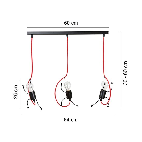 Emibig Emibig BOBI 3 Schwarz - Moderne Pendelleuchte für stilvolles Ambiente