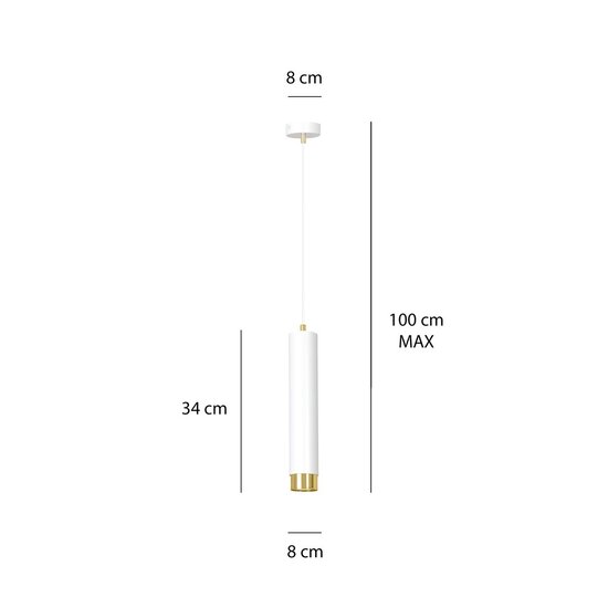 Emibig Emibig KIBO 1 WH/GOLD - Modern pendant lamp with stylish design