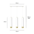 Emibig Emibig KIBO 3 WH/GOLD - Suspension Moderne avec Finition Élégante
