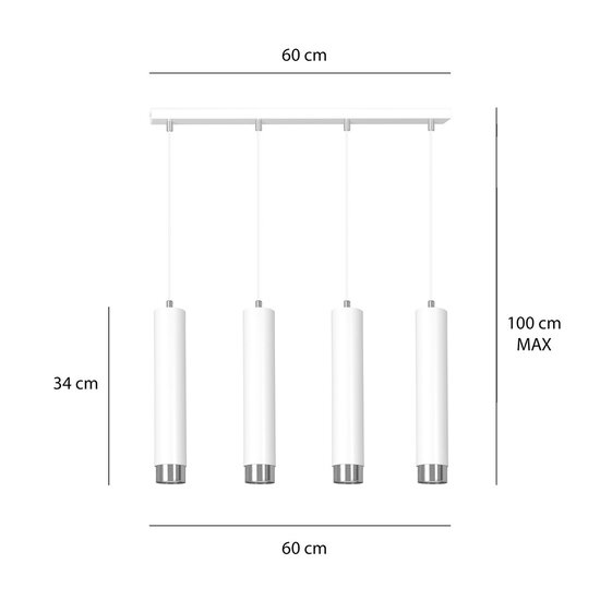 Emibig Emibig KIBO 4 WH/CHROME - Moderne hanglamp voor elke ruimte