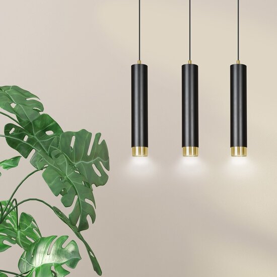 Emibig Emibig KIBO 3 Hanglamp - Modern design met zwarte en gouden accenten