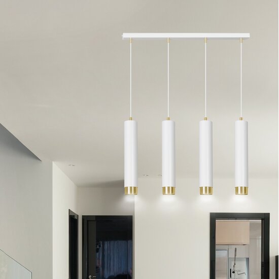 Emibig Emibig KIBO 4 WH/GOLD - Moderne hanglamp met stijlvol ontwerp