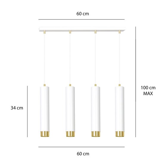 Emibig Emibig KIBO 4 WH/GOLD - Moderne hanglamp met stijlvol ontwerp