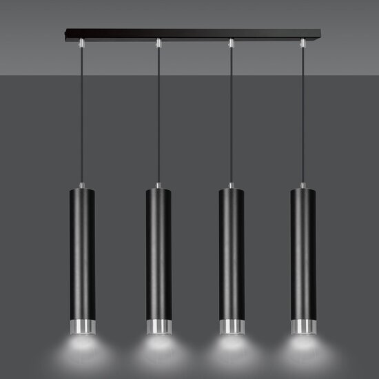 Emibig Emibig KIBO 4 Pendant Lamp - Modern design in black and chrome