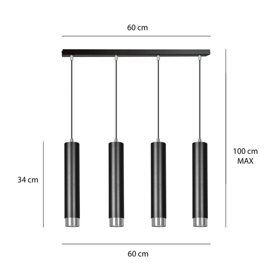 Emibig Emibig KIBO 4 BL/CHROME - Modern pendant lamp for stylish lighting