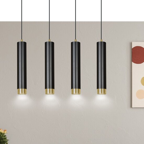 Emibig Emibig KIBO 4 BL/GOLD - Moderne hanglamp voor sfeervolle verlichting