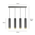 Emibig Emibig KIBO 4 BL/GOLD - Modern pendant lamp for stylish lighting
