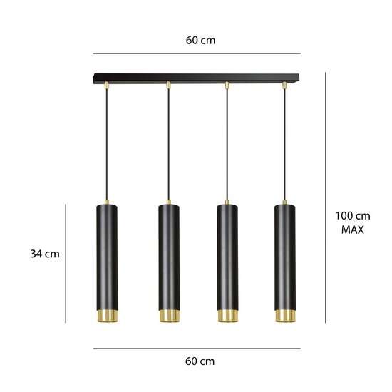 Emibig Emibig KIBO 4 BL/GOLD - Lampe suspendue moderne pour un éclairage stylé