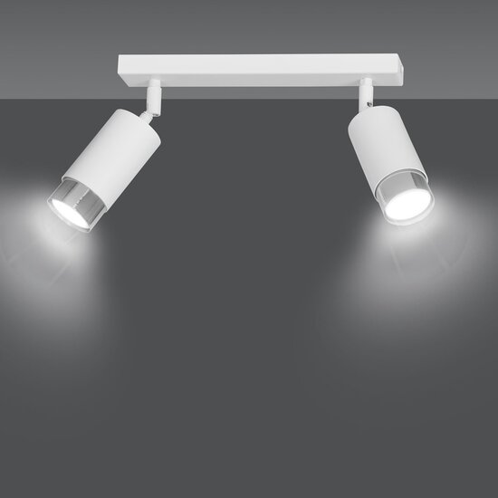 Emibig Emibig HIRO 2 - Moderne plafondlamp in wit en chroom