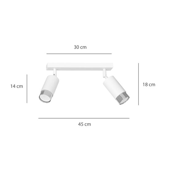 Emibig Emibig HIRO 2 - Modern ceiling lamp in white and chrome