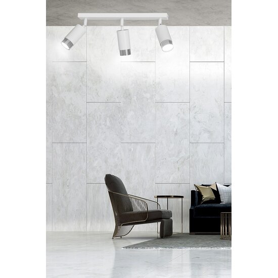 Emibig Emibig HIRO 3 - Moderne plafondlamp in wit en chroom