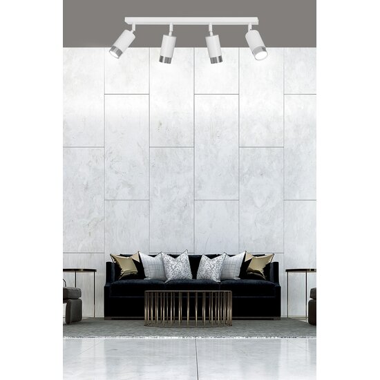 Emibig Emibig HIRO 4 - Plafonnier moderne en blanc et chrome