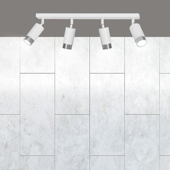 Emibig Emibig HIRO 4 - Moderne plafondlamp in wit en chroom