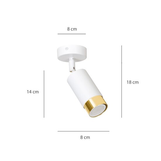 Emibig Emibig HIRO 1 WH/GOLD - Moderne plafondlamp met stijlvol ontwerp