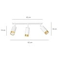 Emibig Emibig HIRO 3 WH/GOLD - Modern ceiling lamp for stylish lighting