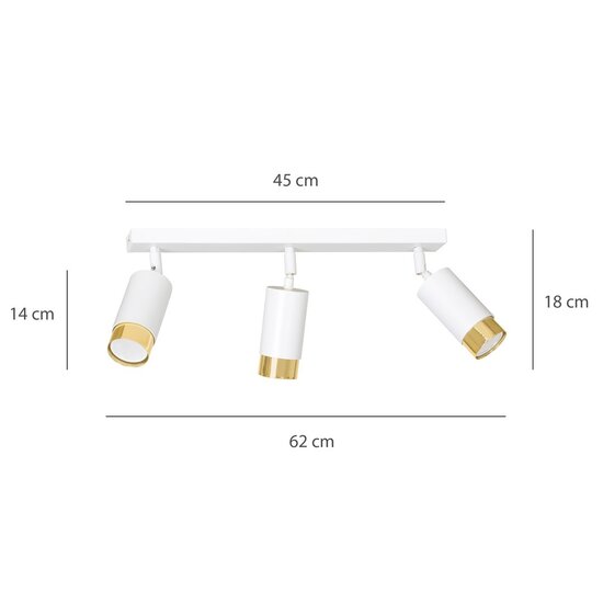 Emibig Emibig HIRO 3 WH/GOLD - Moderne plafondlamp met stijlvol design
