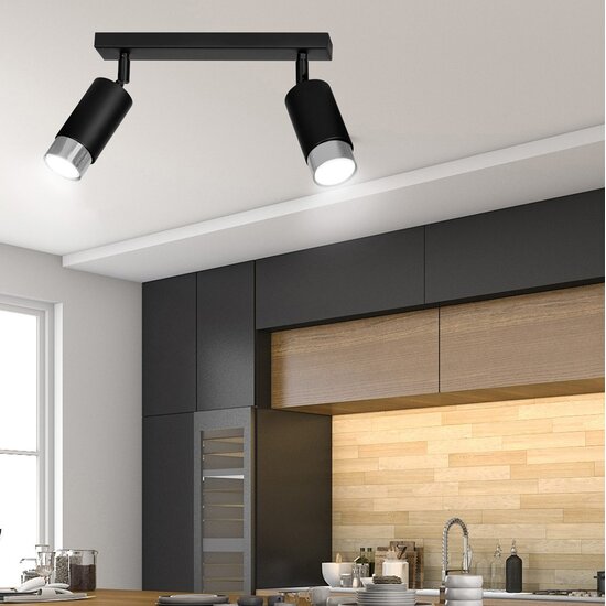 Emibig Emibig HIRO 2 - Plafonnier moderne en noir et chrome