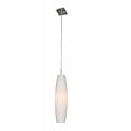 Fantasia Fantasia Maru suspension, verre blanc avec rosace en acier brossé, culot E27, diamètre 88mm et hauteur 1200mm